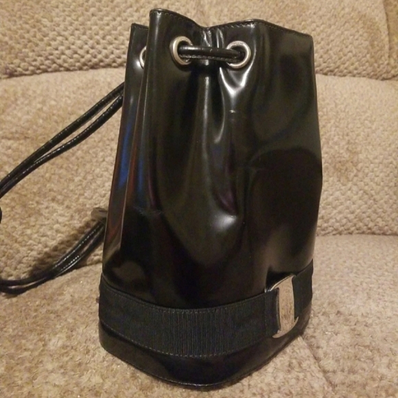 Salvatore Ferragamo Black Patent Leather Backpack - Picture 5 of 8